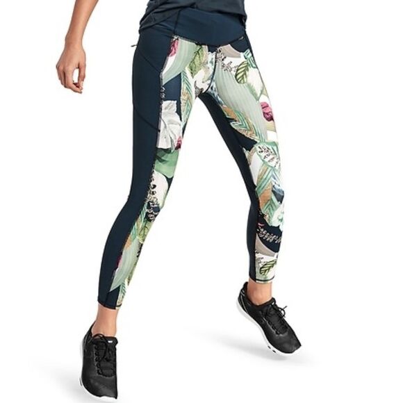 ATHLETA XS Tropical Oasis Contender 7/8 Tight Lagoon Teal - Picture 1 of 14